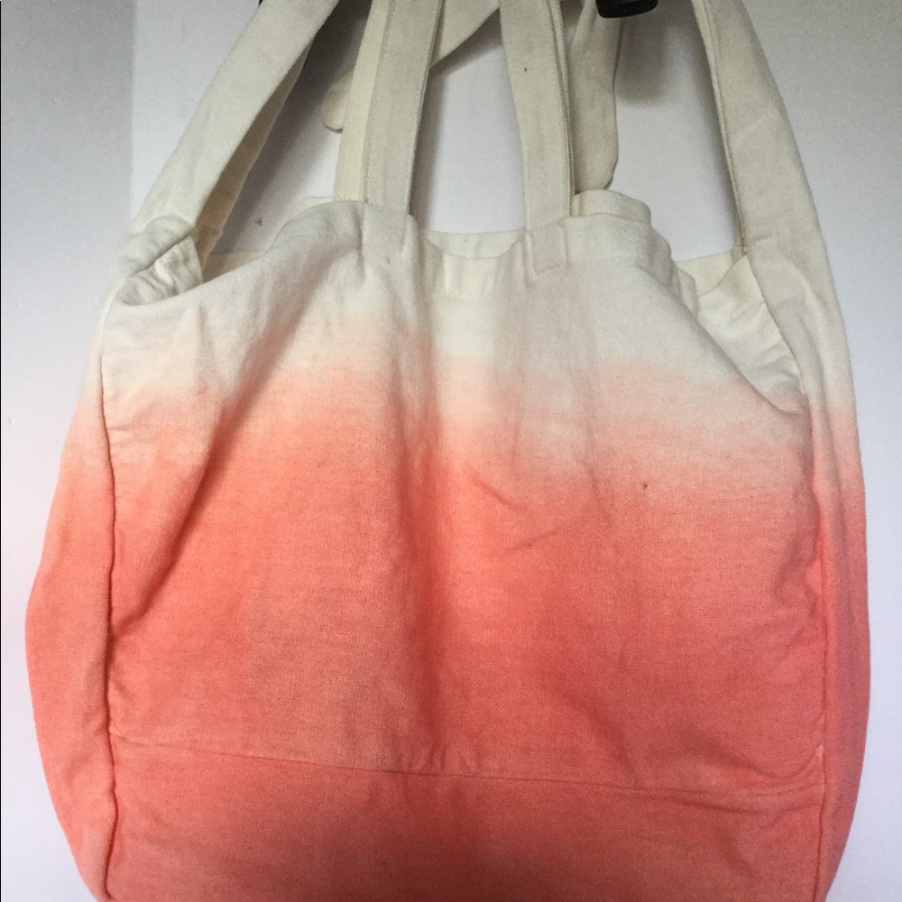 NWOT Free People canvas tote two-toned 13x18x6 - Picture 4 of 7